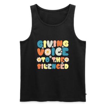 Groovy Speech Language Pathologist SLP - Men's Premium Organic Tank Top - black - Front - AI Model Male 178 light (178cm)