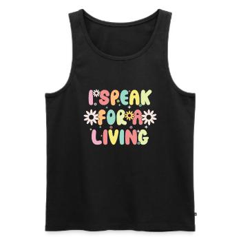 Groovy Speech Language Pathologist SLP - Men's Premium Organic Tank Top - black - Front - AI Model Male 178 light (178cm)