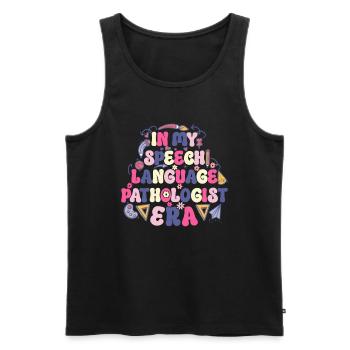 Groovy Speech Language Pathologist SLP - Men's Premium Organic Tank Top - black - Front - AI Model Male 178 light (178cm)