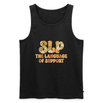 Groovy Speech Language Pathologist SLP - Men's Premium Organic Tank Top - black - Front - AI Model Male 178 light (178cm)