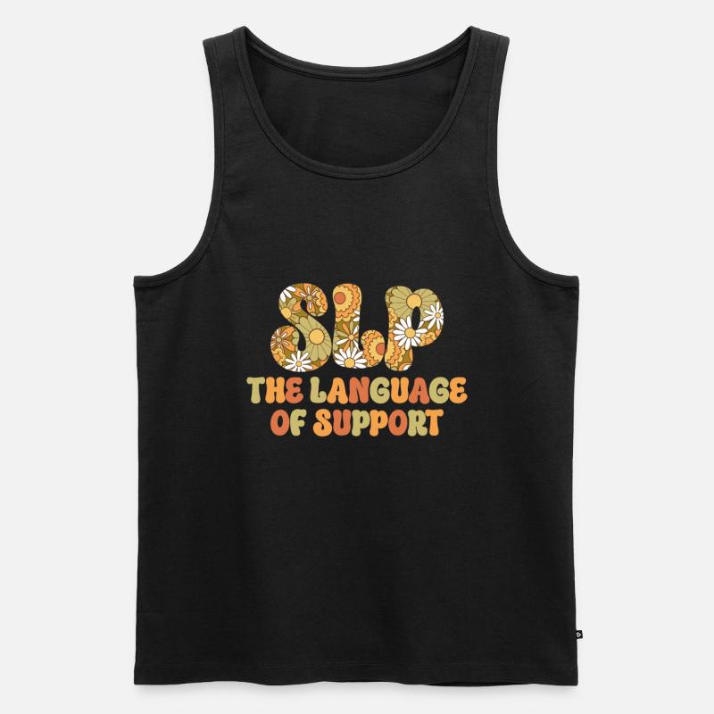 Groovy Speech Language Pathologist SLP - Men's Premium Organic Tank Top - black