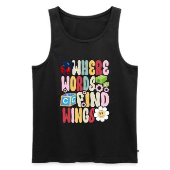 Groovy Speech Language Pathologist SLP - Men's Premium Organic Tank Top - black - Front - AI Model Male 178 light (178cm)