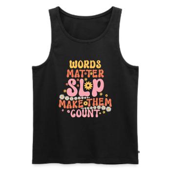 Groovy Speech Language Pathologist SLP - Men's Premium Organic Tank Top - black - Front - AI Model Male 178 light (178cm)