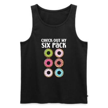 Donut sur le thème Donut pulvérisé drôle mignon - Débardeur bio Premium Homme - noir - Devant - Michal (187cm)