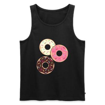 Donut sur le thème Donut pulvérisé drôle mignon - Débardeur bio Premium Homme - noir - Devant - Michal (187cm)