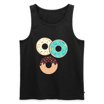 Donut sur le thème Donut pulvérisé drôle mignon - Débardeur bio Premium Homme - noir - Devant - Michal (187cm)