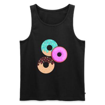 Donut sur le thème Donut pulvérisé drôle mignon - Débardeur bio Premium Homme - noir - Devant - AI Model Male 178 light (178cm)