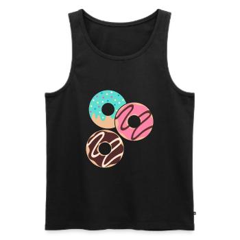 Donut sur le thème Donut pulvérisé drôle mignon - Débardeur bio Premium Homme - noir - Devant - Michal (187cm)