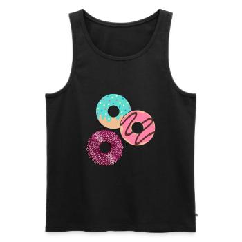 Donut sur le thème Donut pulvérisé drôle mignon - Débardeur bio Premium Homme - noir - Devant - Michal (187cm)