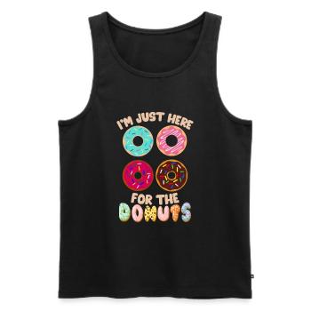 Donut sur le thème Donut pulvérisé drôle mignon - Débardeur bio Premium Homme - noir - Devant - Michal (187cm)