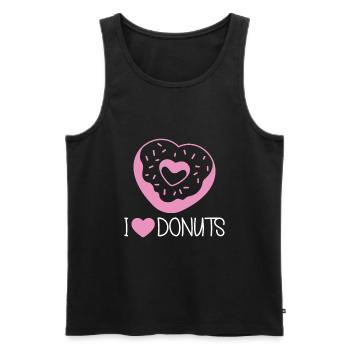 Donut sur le thème Donut pulvérisé drôle mignon - Débardeur bio Premium Homme - noir - Devant - Michal (187cm)