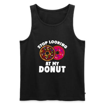 Donut sur le thème Donut pulvérisé drôle mignon - Débardeur bio Premium Homme - noir - Devant - AI Model Male 178 light (178cm)