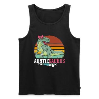 Tanteaurus T Rex dinosaure tante famille Saurus - Débardeur bio Premium Homme - noir - Devant - Michal (187cm)