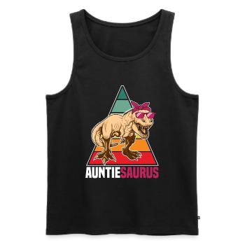 Tanteaurus T Rex Dinosaur Aunt Saurus Family - Men's Premium Organic Tank Top - black - Front - AI Model Male 178 light (178cm)