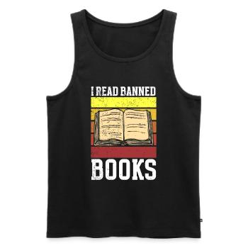 Banned Books Lovers Read Book Books - Men's Premium Organic Tank Top - black - Front - AI Model Male 178 light (178cm)