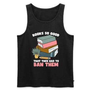 Banned Books Lovers Read Book Books - Men's Premium Organic Tank Top - black - Front - AI Model Male 178 light (178cm)