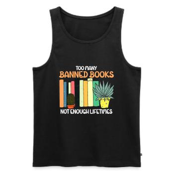 Banned Books Lovers Read Book Books - Men's Premium Organic Tank Top - black - Front - AI Model Male 178 light (178cm)