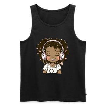 K-Pop Anime African American Kpop Music - Men's Premium Organic Tank Top - black - Front - Michal (187cm)