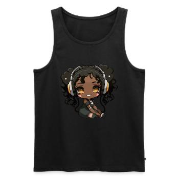 K-Pop Anime African American Kpop Music - Men's Premium Organic Tank Top - black - Front - Michal (187cm)
