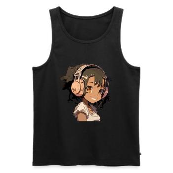K-Pop Anime African American Kpop Music - Men's Premium Organic Tank Top - black - Front - Michal (187cm)