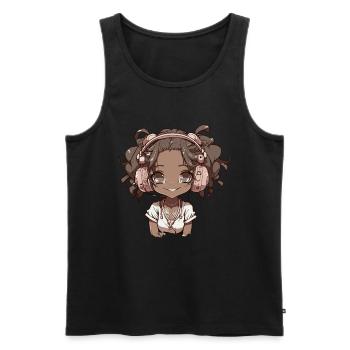 K-Pop Anime African American Kpop Music - Men's Premium Organic Tank Top - black - Front - Michal (187cm)