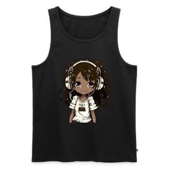 K-Pop Anime African American Kpop Music - Men's Premium Organic Tank Top - black - Front - Michal (187cm)