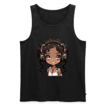 K-Pop Anime African American Kpop Music - Men's Premium Organic Tank Top - black - Front - Michal (187cm)