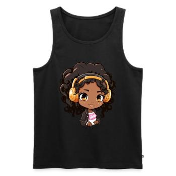 K-Pop Anime African American Kpop Music - Men's Premium Organic Tank Top - black - Front - Michal (187cm)