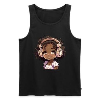K-Pop Anime African American Kpop Music - Men's Premium Organic Tank Top - black - Front - Michal (187cm)