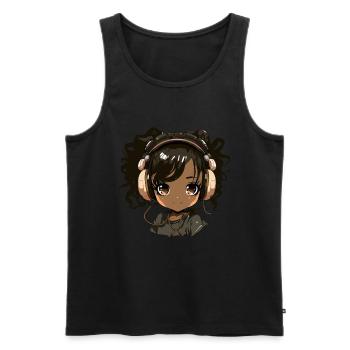 K-Pop Anime African American Kpop Music - Men's Premium Organic Tank Top - black - Front - Michal (187cm)