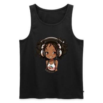 K-Pop Anime African American Kpop Music - Men's Premium Organic Tank Top - black - Front - Michal (187cm)