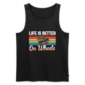 Roller Skates Funny 80s Roller Disco Skating - Men's Premium Organic Tank Top - black - Front - AI Model Male 178 light (178cm)