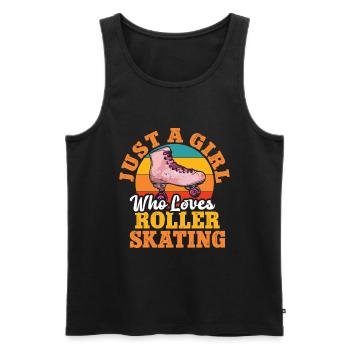 Roller Skates Funny 80s Roller Disco Skating - Men's Premium Organic Tank Top - black - Front - AI Model Male 178 light (178cm)