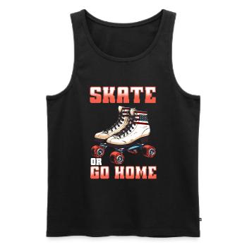 Roller Skates Funny 80s Roller Disco Skating - Men's Premium Organic Tank Top - black - Front - AI Model Male 178 light (178cm)