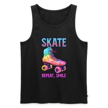 Roller Skates Funny 80s Roller Disco Skating - Men's Premium Organic Tank Top - black - Front - AI Model Male 178 light (178cm)