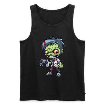 Mignon Zombie Joueur Gaming Zombie Lover - Débardeur bio Premium Homme - noir - Devant - Michal (187cm)