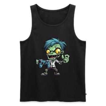 Mignon Zombie Joueur Gaming Zombie Lover - Débardeur bio Premium Homme - noir - Devant - Michal (187cm)
