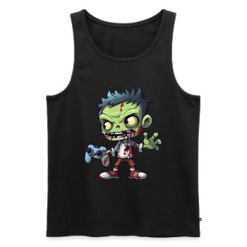 Mignon Zombie Joueur Gaming Zombie Lover - Débardeur bio Premium Homme - noir - Devant - Michal (187cm)