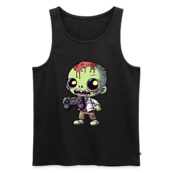 Mignon Zombie Joueur Gaming Zombie Lover - Débardeur bio Premium Homme - noir - Devant - Michal (187cm)