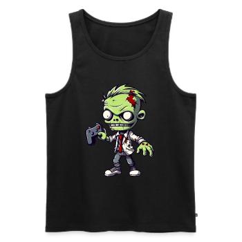 Mignon Zombie Joueur Gaming Zombie Lover - Débardeur bio Premium Homme - noir - Devant - Michal (187cm)