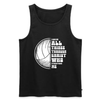 Je peux tout faire grâce au volley-ball du Christ - Débardeur bio Premium Homme - noir - Devant - Michal (187cm)