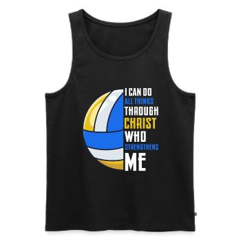 I Can Do All Things Through Christ Volleyball - Männer Premium Bio Tank Top - Schwarz - Vorne - Michal (187cm)