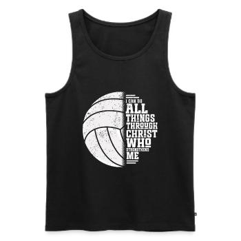 I Can Do All Things Through Christ Volleyball - Männer Premium Bio Tank Top - Schwarz - Vorne - Michal (187cm)