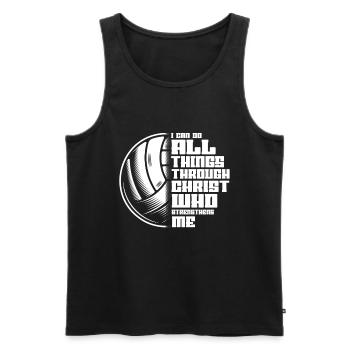 I Can Do All Things Through Christ Volleyball - Männer Premium Bio Tank Top - Schwarz - Vorne - Michal (187cm)