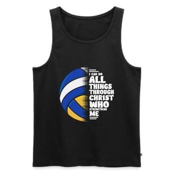 I Can Do All Things Through Christ Volleyball - Männer Premium Bio Tank Top - Schwarz - Vorne - Michal (187cm)