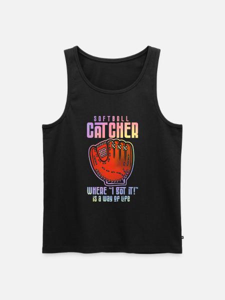 Catcher Softball Lover Bat Ball - Men's Premium Organic Tank Top - black