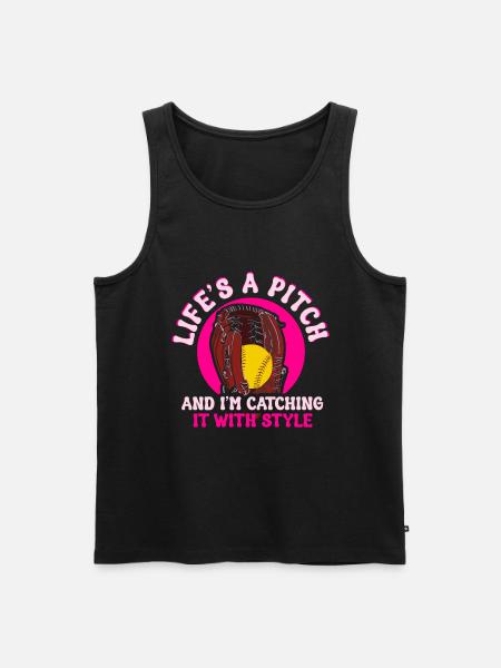 Catcher Softball Lover Bat Ball - Men's Premium Organic Tank Top - black