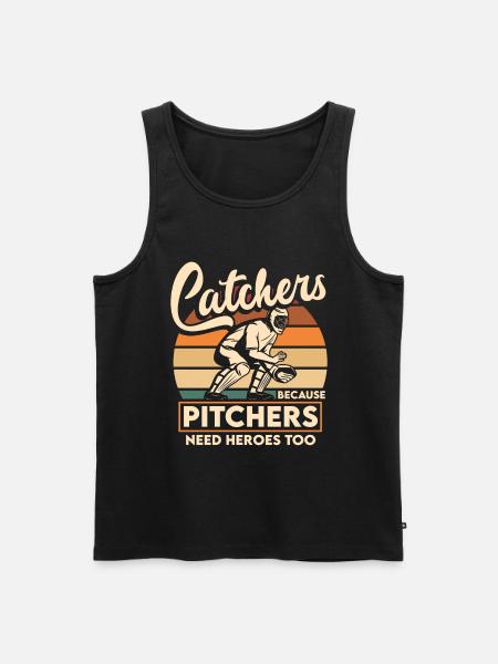 Catcher Softball Lover Bat Ball - Men's Premium Organic Tank Top - black