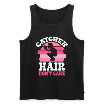 Catcher Softball Lover Bat Ball - Men's Premium Organic Tank Top - black - Front - Michal (187cm)
