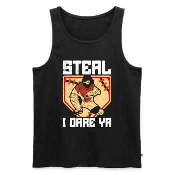 Catcher Softball Lover Bat Ball - Men's Premium Organic Tank Top - black - Front - Michal (187cm)